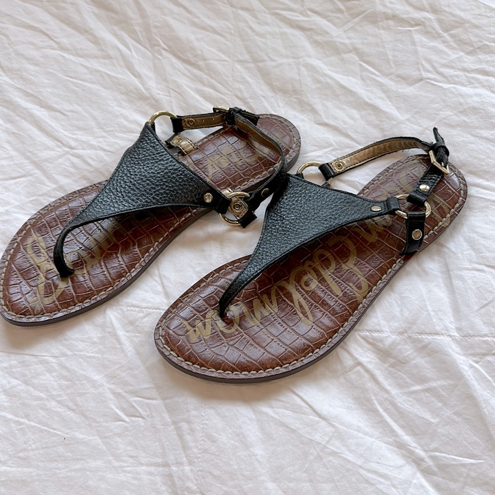 Sam Edelman sandals. Black with gold. Size 7.5
